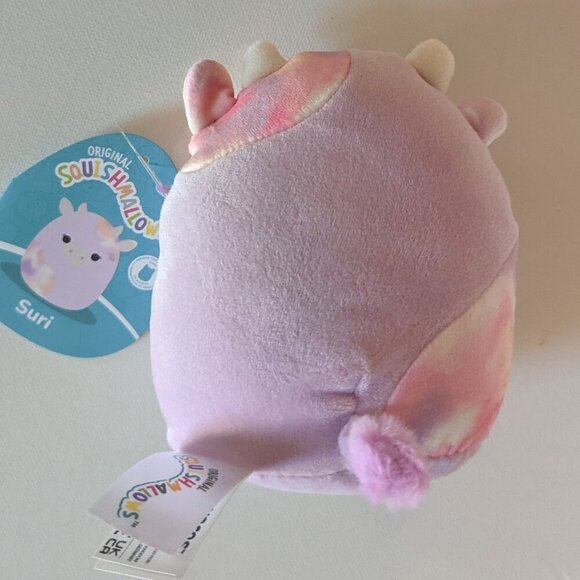 NWT 5" Suri Pink Purple Cow Squishmallows Plush Stuffed Animal Easter Spring NEW - Picture 2 of 4